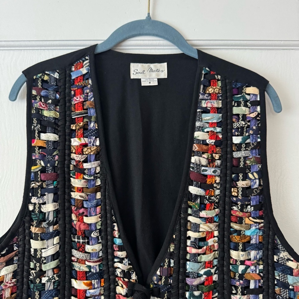 Soulmates Vintage Boho Patchwork Vest Size M - Picture 2 of 16